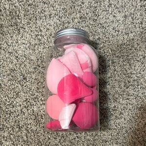 Pink Makeup Sponge Set in Jar